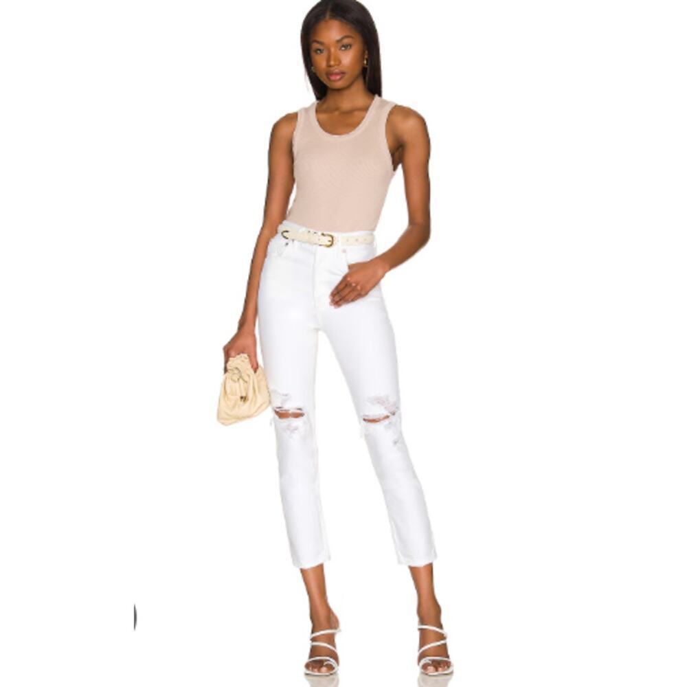 AGOLDE Riley High Rise Straight Crop Size 27 casual raw hem spring summer